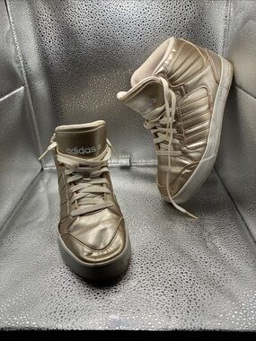adidas Metallic Gold High-Top Lace-Up Sneakers